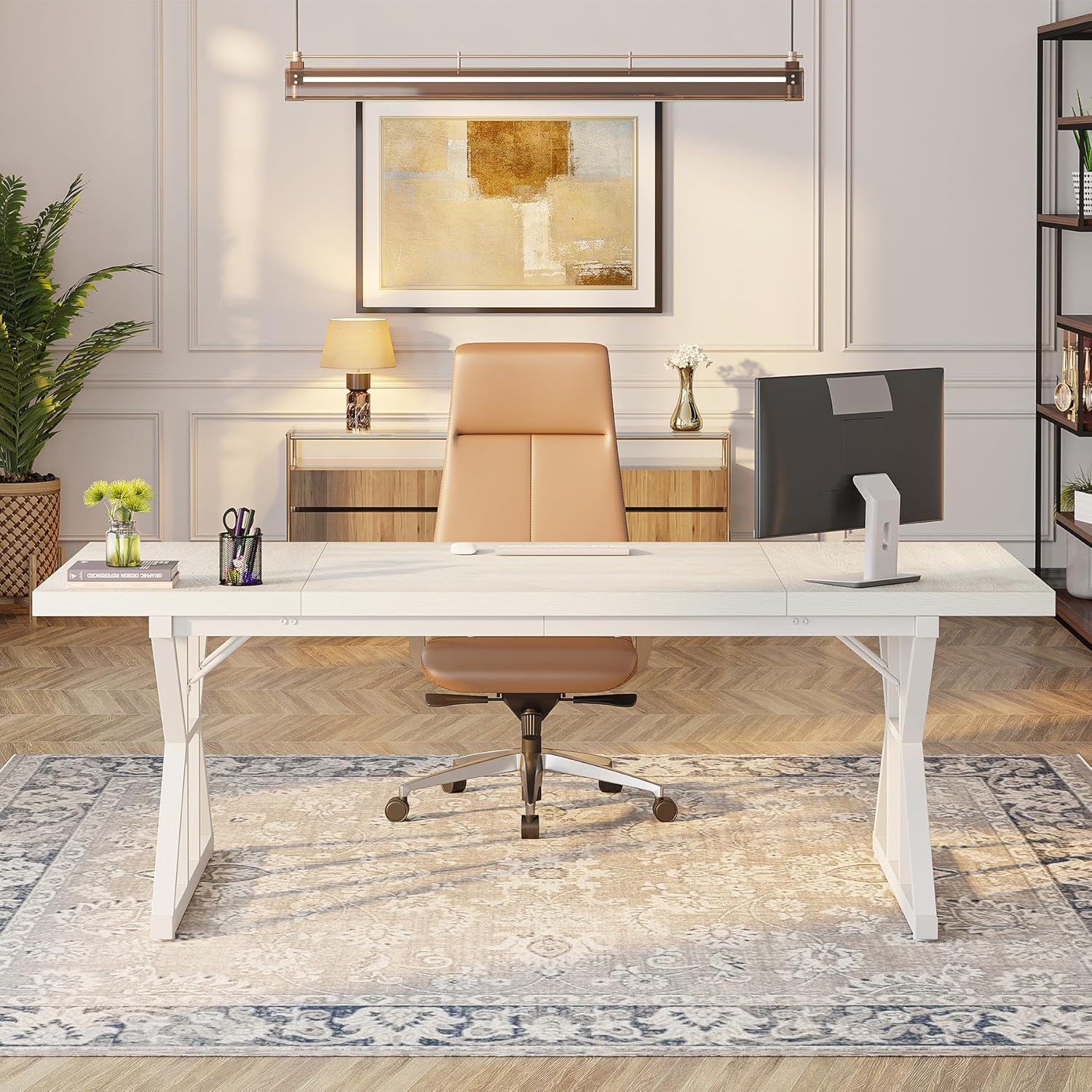 Furnishiaa Modern Executive Office Desk | Large Workstation -  -